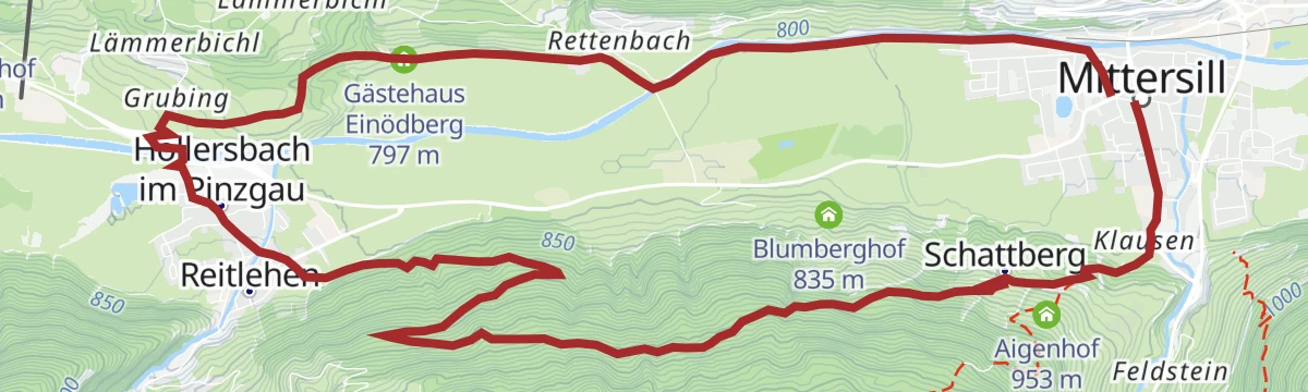 Route map: Hollersbach: Lachwald Biketour